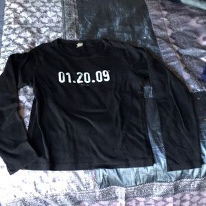 A Piece is History!!  Long Sleeve T with Barack Obama’s Inauguration Date.